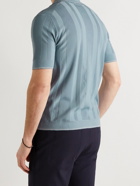 Altea - Flat Coast Slim-Fit Camp-Collar Ribbed Cotton Shirt - Blue