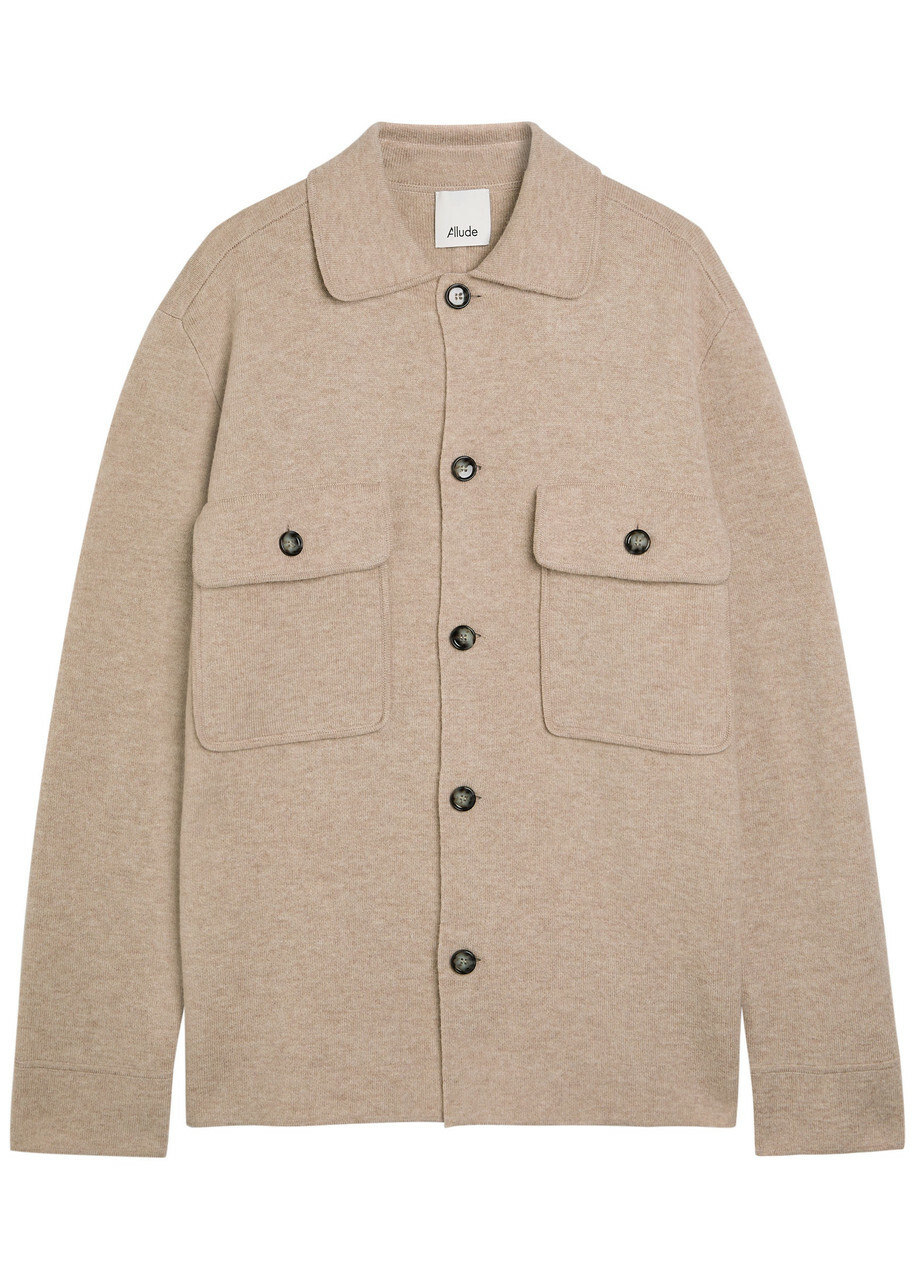 Allude Wool and Cashmere-blend Overshirt Beige