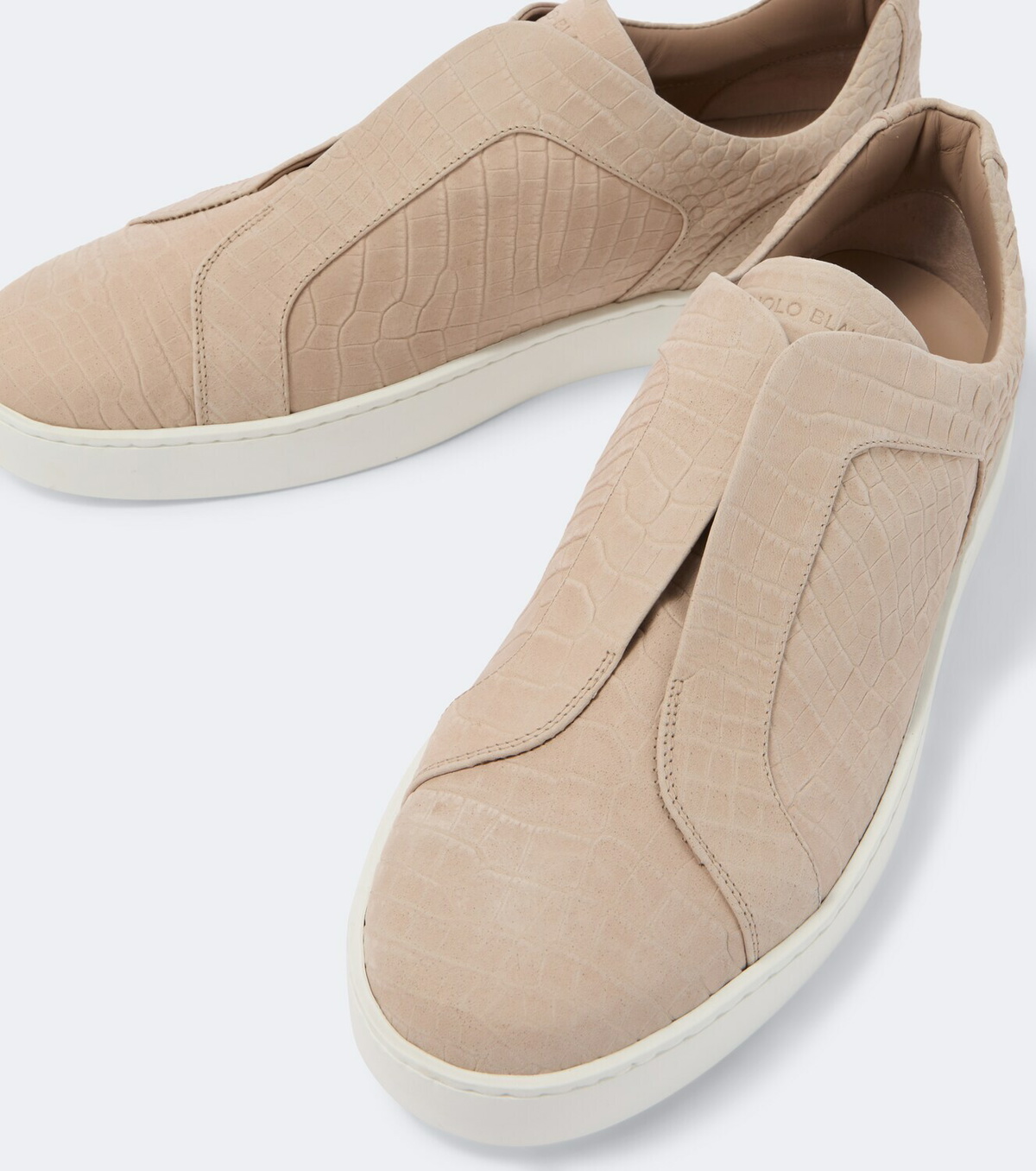 Manolo Blahnik Agilio croc-effect leather slip-on sneakers