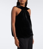 Simkhai Scarlett draped caped velvet top