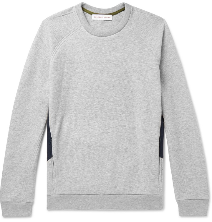 Photo: Orlebar Brown - Griffith Panelled Mélange Jersey Sweatshirt - Gray