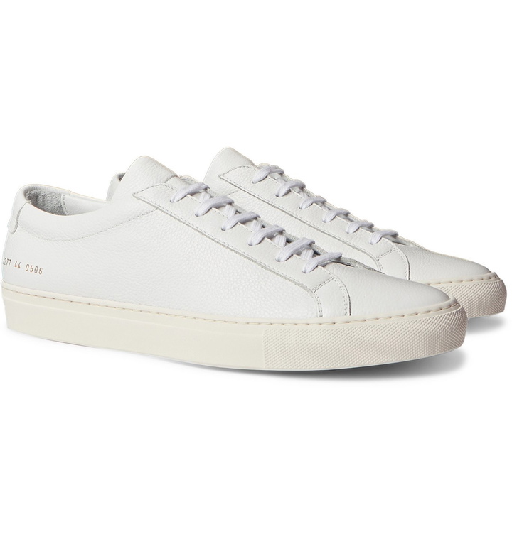 Photo: Common Projects - Achilles Pebble-Grain Leather Sneakers - White