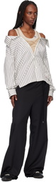 Maison MIHARA YASUHIRO Off-White & Beige Triple Layered Stripe Shirt