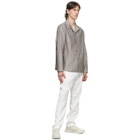 Z Zegna White Plain Linen Trousers