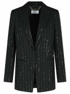 Philipp Plein boyfriend Fit Blazer With Black Wool Blend Paiettes