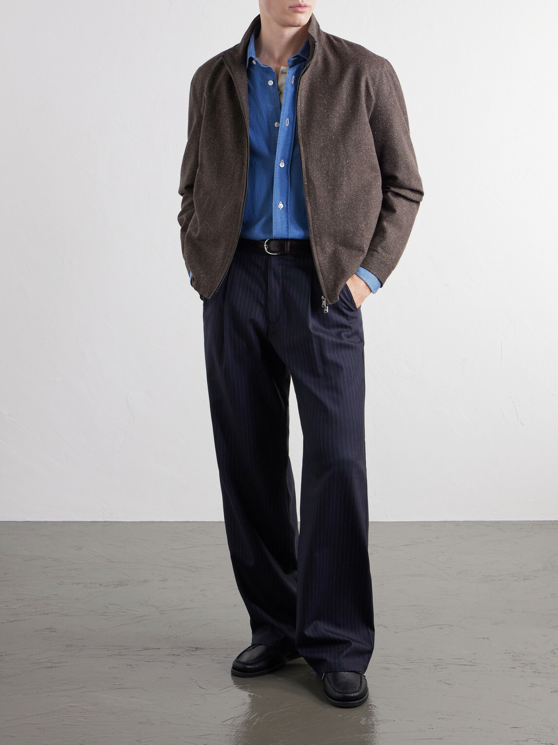 Sunspel - Donegal Wool and Silk-Tweed Jacket - Brown