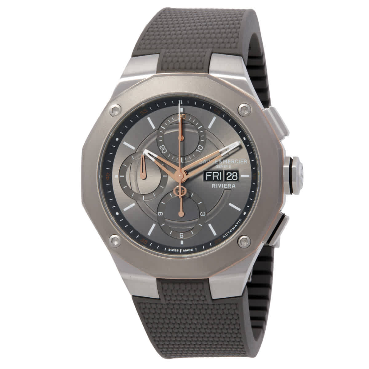 Baume et Mercier Riviera Chronograph Automatic Grey Dial Mens Watch M0A10722
