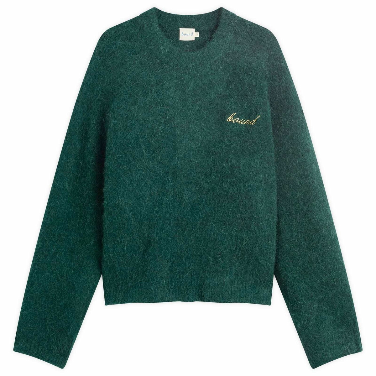 Bound Men's Dexter Cropped Alpaca Jumper in Forest Green