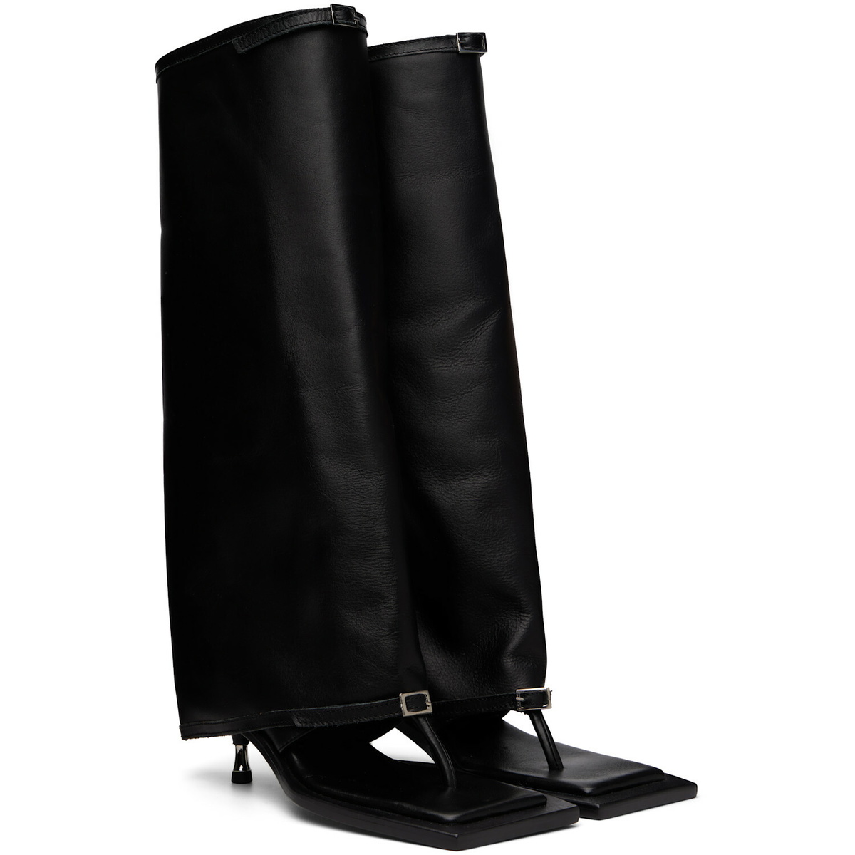 FIDAN NOVRUZOVA Black Kaia Stiletto Heel Sandal Tall Boots