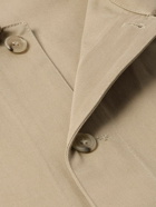 A.P.C. - Kerlouan Logo-Embroidered Cotton and Linen-Blend Twill Overshirt - Neutrals