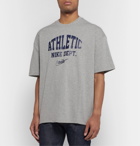 Nike - Sportswear Logo-Print Mélange Cotton-Jersey T-Shirt - Gray