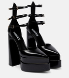 Versace - Aevitas Pointy leather platform pumps