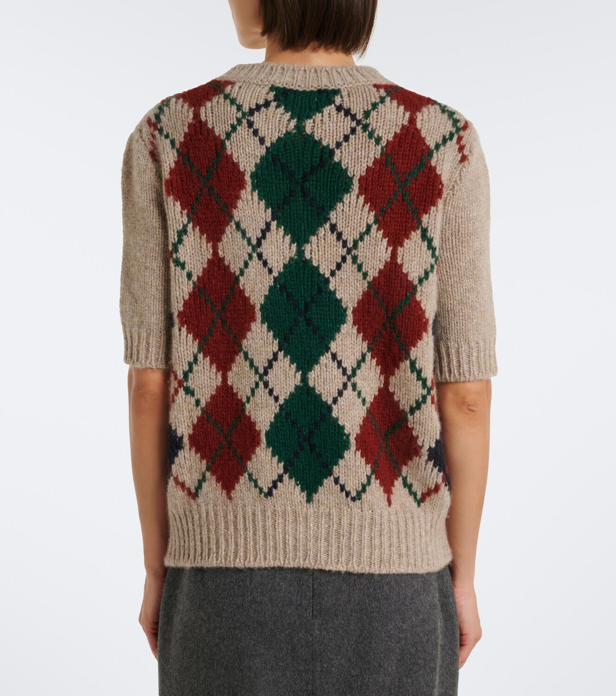 Khaite Lisa argyle cashmere and mohair sweater