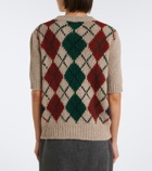 Khaite Lisa argyle cashmere and mohair sweater