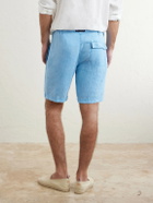 Vilebrequin - Straight-Leg Garment-Dyed Linen Shorts - Blue
