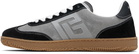 BALMAIN Gray & Black Suede 'Balmain Swan' Sneakers