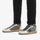 Golden Goose Men's Ball Star Leather Sneakers in Dark Grey/White/Black