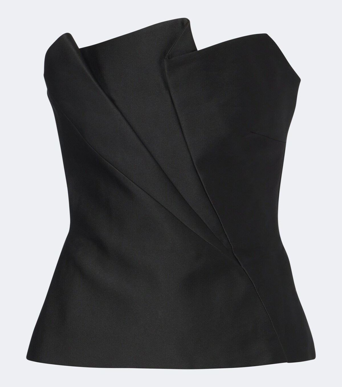 Roland Mouret Pleated taffeta corset top
