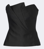 Roland Mouret Pleated taffeta corset top