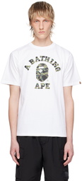 BAPE White 1st Camo College T-Shirt