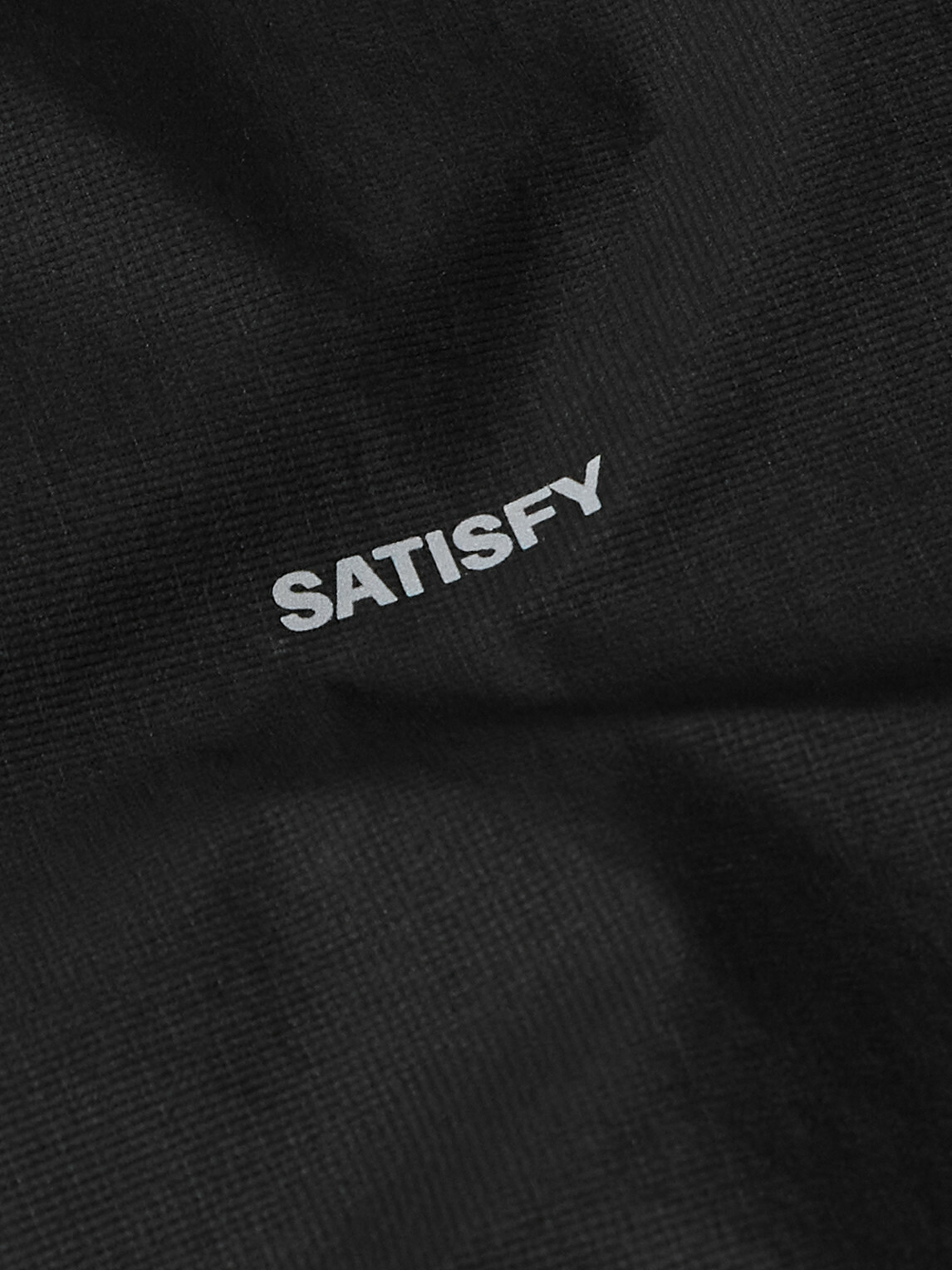 Satisfy - Rain Fly Hooded Logo-Printed PERTEX® Shield Air Jacket - Black