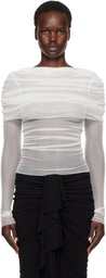 Christopher Esber White Veiled Blouse