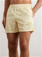 Canali - Straight-Leg Short-Length Striped Swim Shorts - Yellow