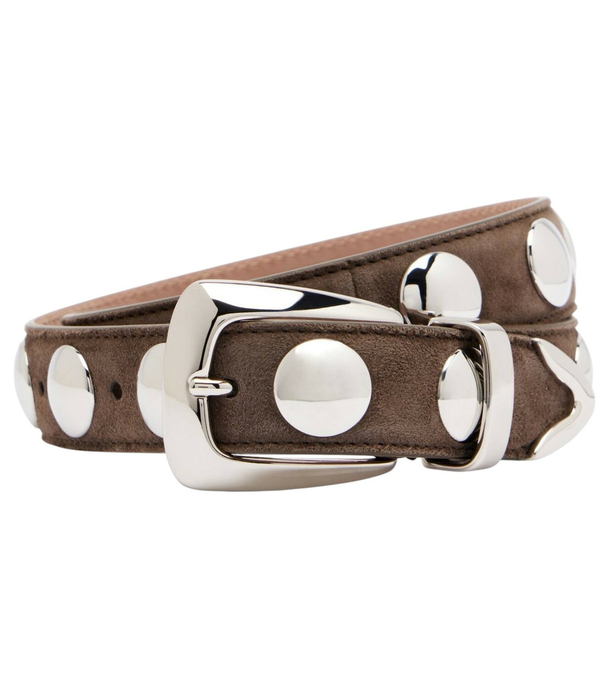 【関税込み】KHAITE ブラウン Benny ベルト Khaite Benny studded leather belt Khaite