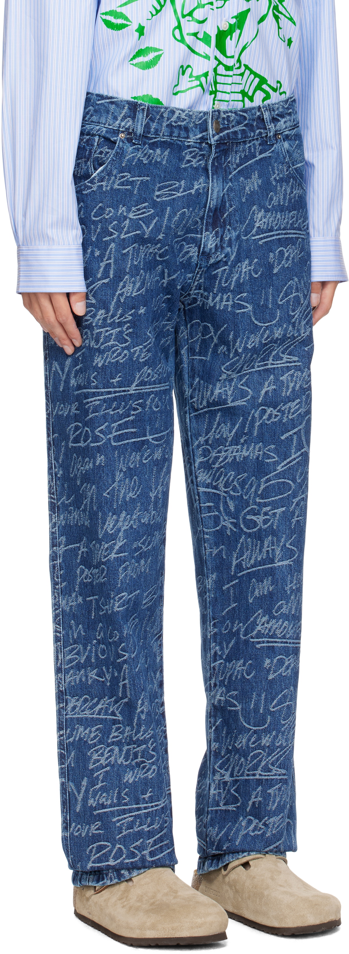 Sky High Farm Workwear Navy KS Graffiti Straight Leg Jeans