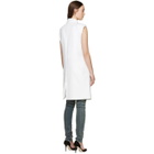 Pierre Balmain White Long Double-Breasted Vest