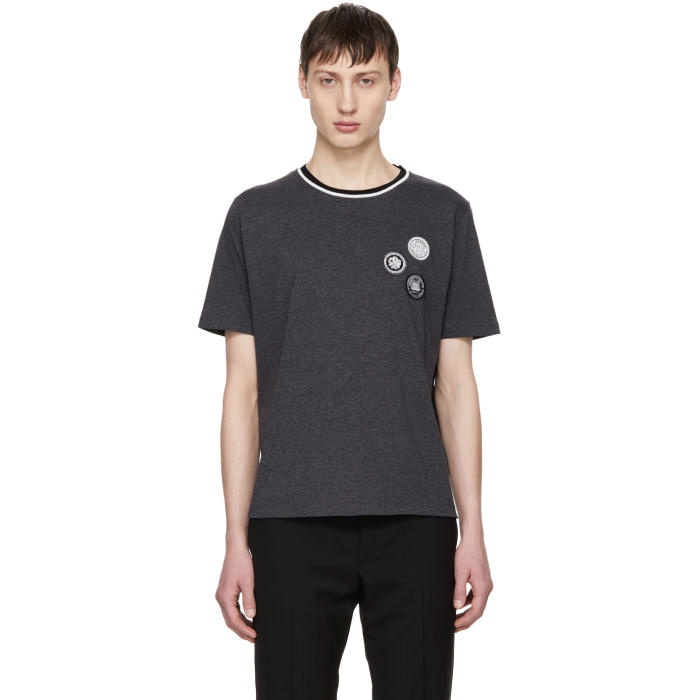 Photo: Saint Laurent Grey Patches T-Shirt