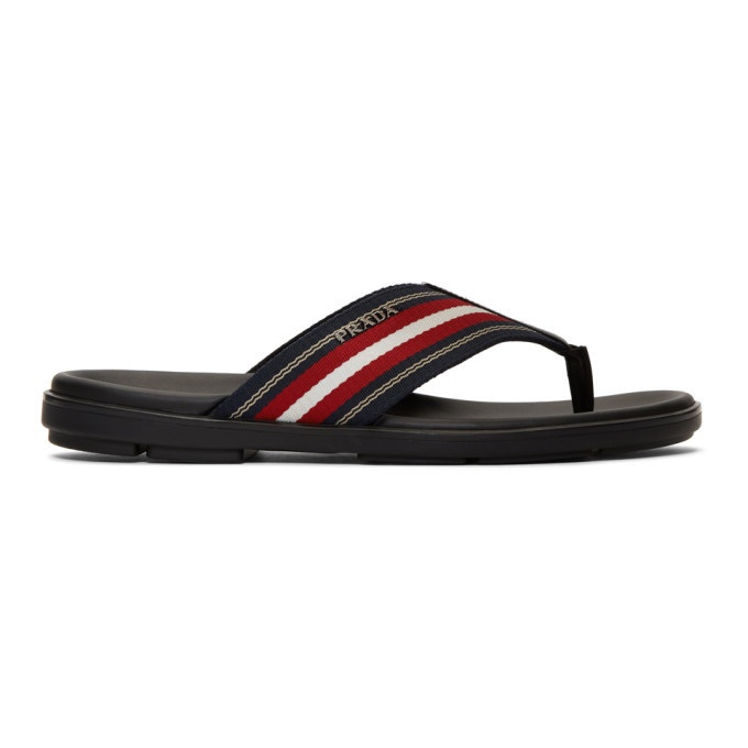 Photo: Prada Black and Red Ribbon Stripes Sandals