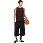 Dries Van Noten Brugundy Cotton Tank Top