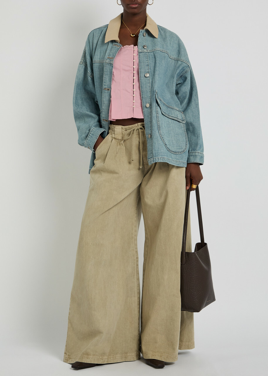 Free People Lemon Denim Jacket Blue