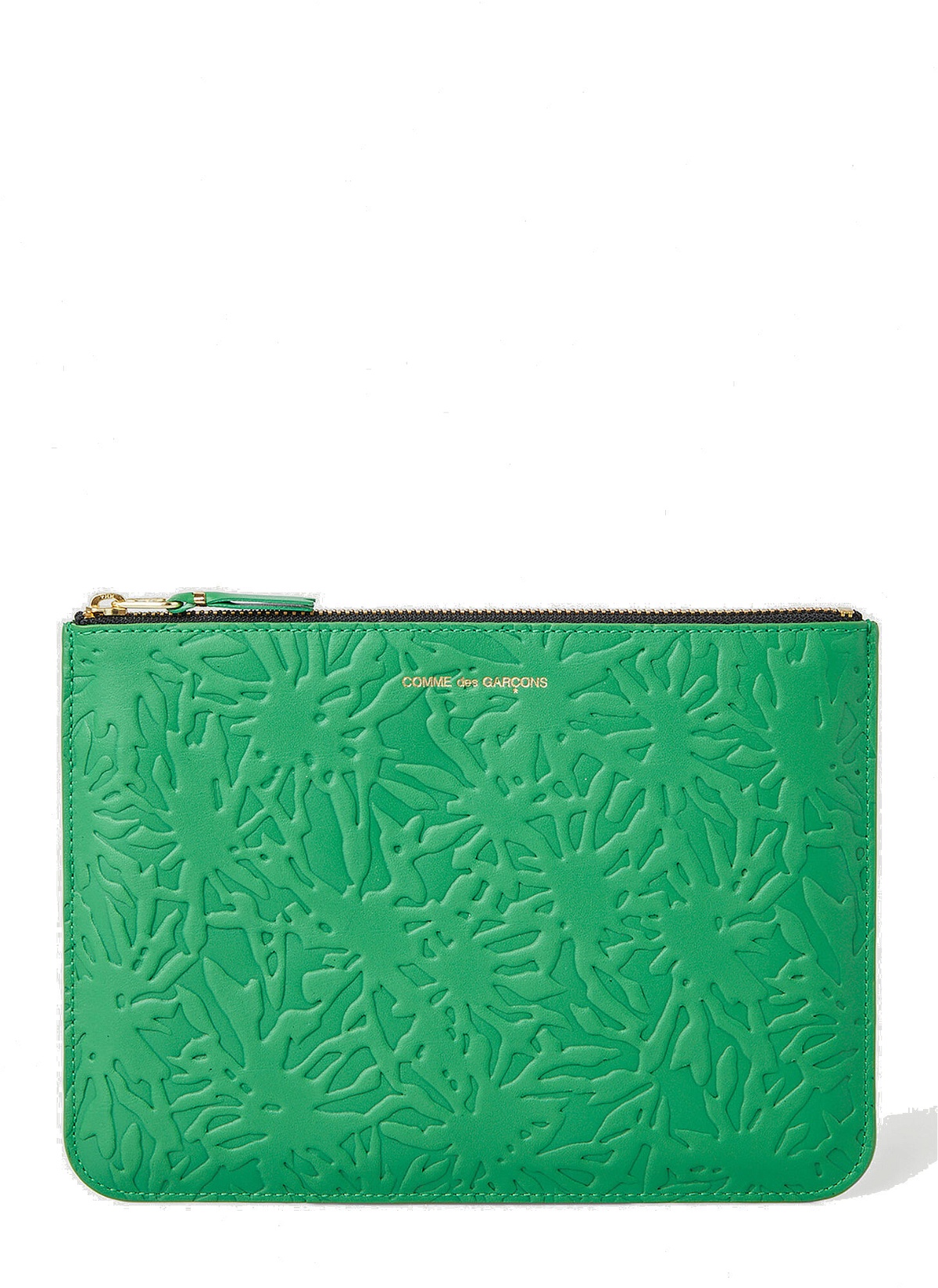 Photo: Embossed Forest Pouch Bag in Green