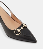 Gucci Horsebit leather slingback pumps