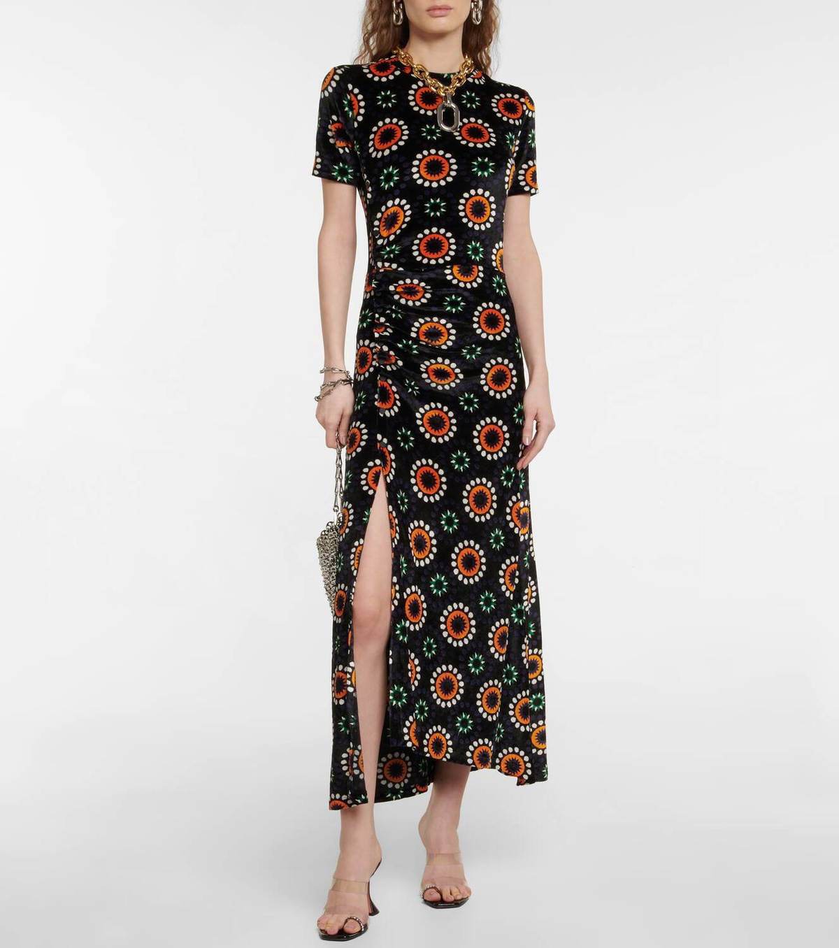 Cutout Velvet Midi Dress in Black - Versace, Mytheresa in 2023