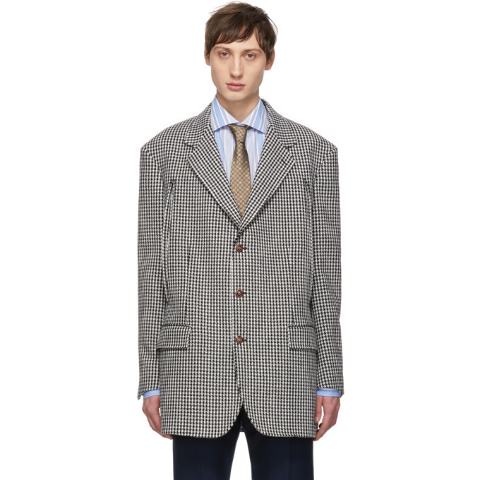 Photo: Gucci White and Black Houndstooth Formal Blazer