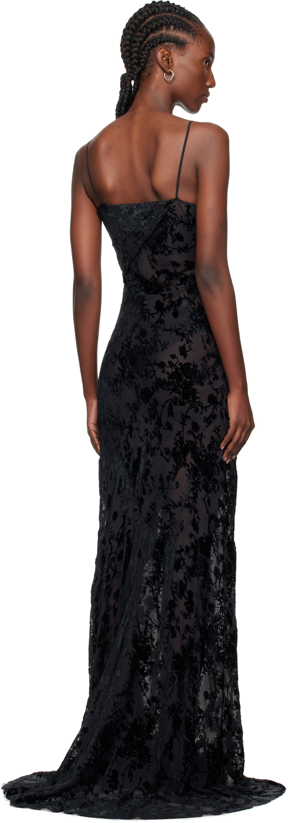 Ann Demeulemeester Black Aaricia Bias Slip Maxi Dress