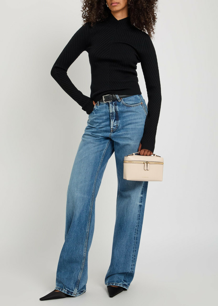 Victoria Beckham Georgia Ribbed Merino Wool Jumper Black