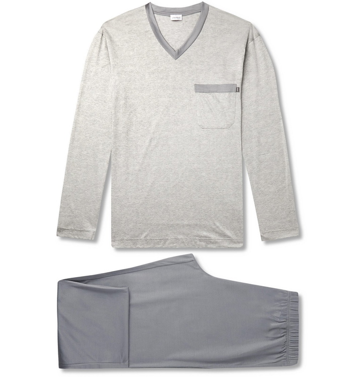 Photo: Zimmerli - Mercerised Cotton-Jersey Pyjama Set - Gray