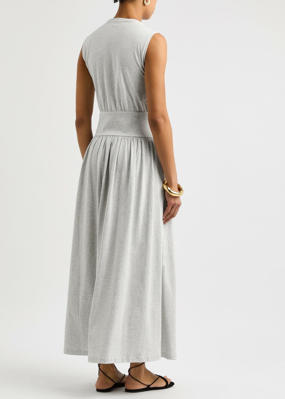 white christmas dresses Layered V-Neck Organic Cotton Maxi Dress – Baci Fashion