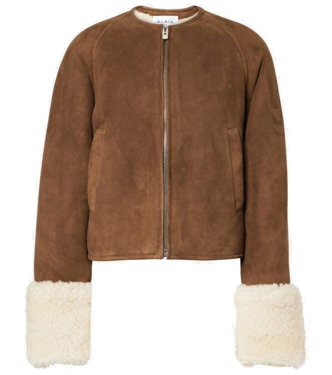 Alaïa Shearling-trimmed suede jacket ALAÏA