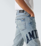 Amiri Logo distressed straight jeans