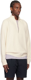 Sunspel Off-White Half-Zip Sweatshirt