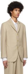 AURALEE Taupe Single-Breasted Blazer