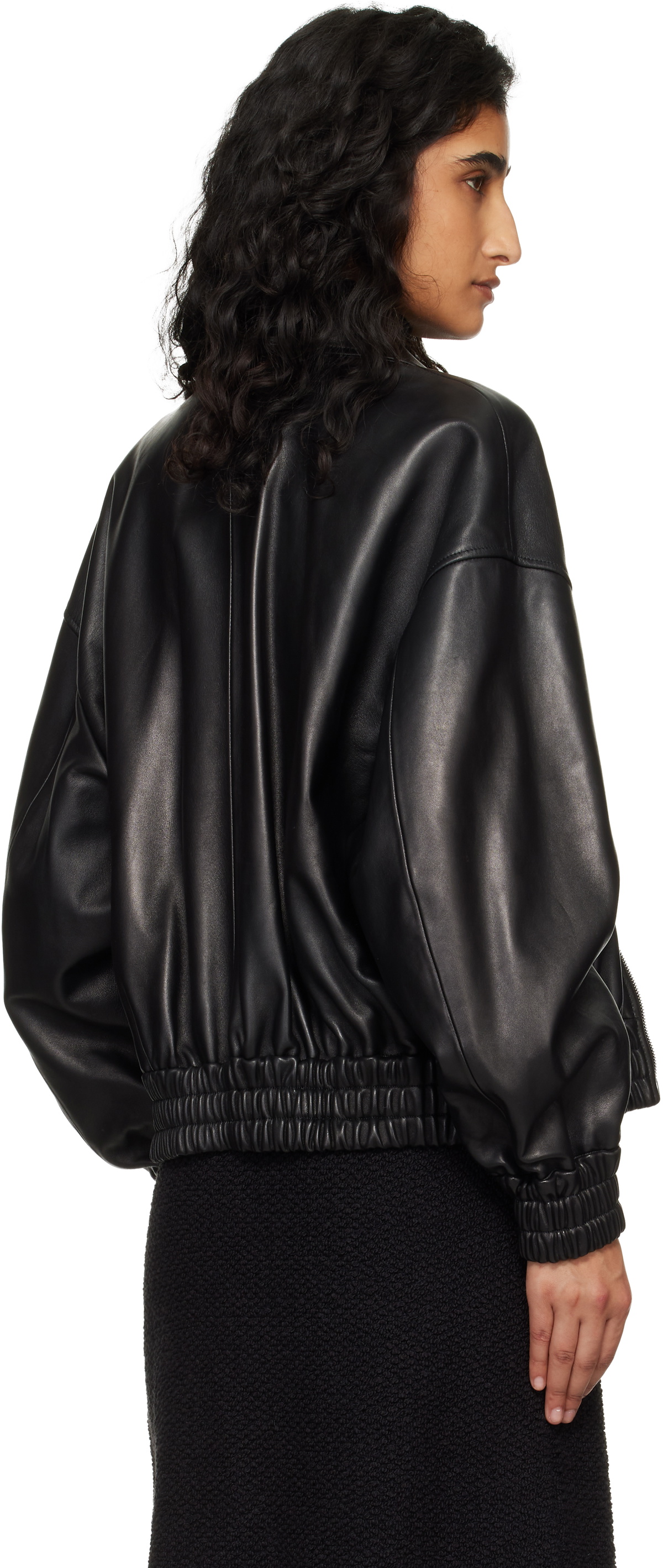 Jil Sander Black Blouson Leather Jacket