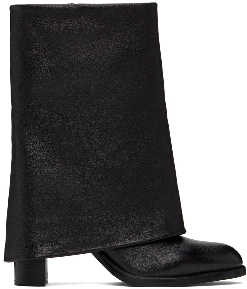 【関税込み】See by Chloe ブラック Melia ブーツ Black Melia Boots by See by Chloé on Sale