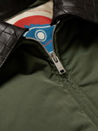 Bottega Veneta - Intrecciato Leather-Trimmed Shell Down Jacket - Green