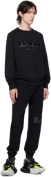 Balmain Black Flocked Sweatshirt